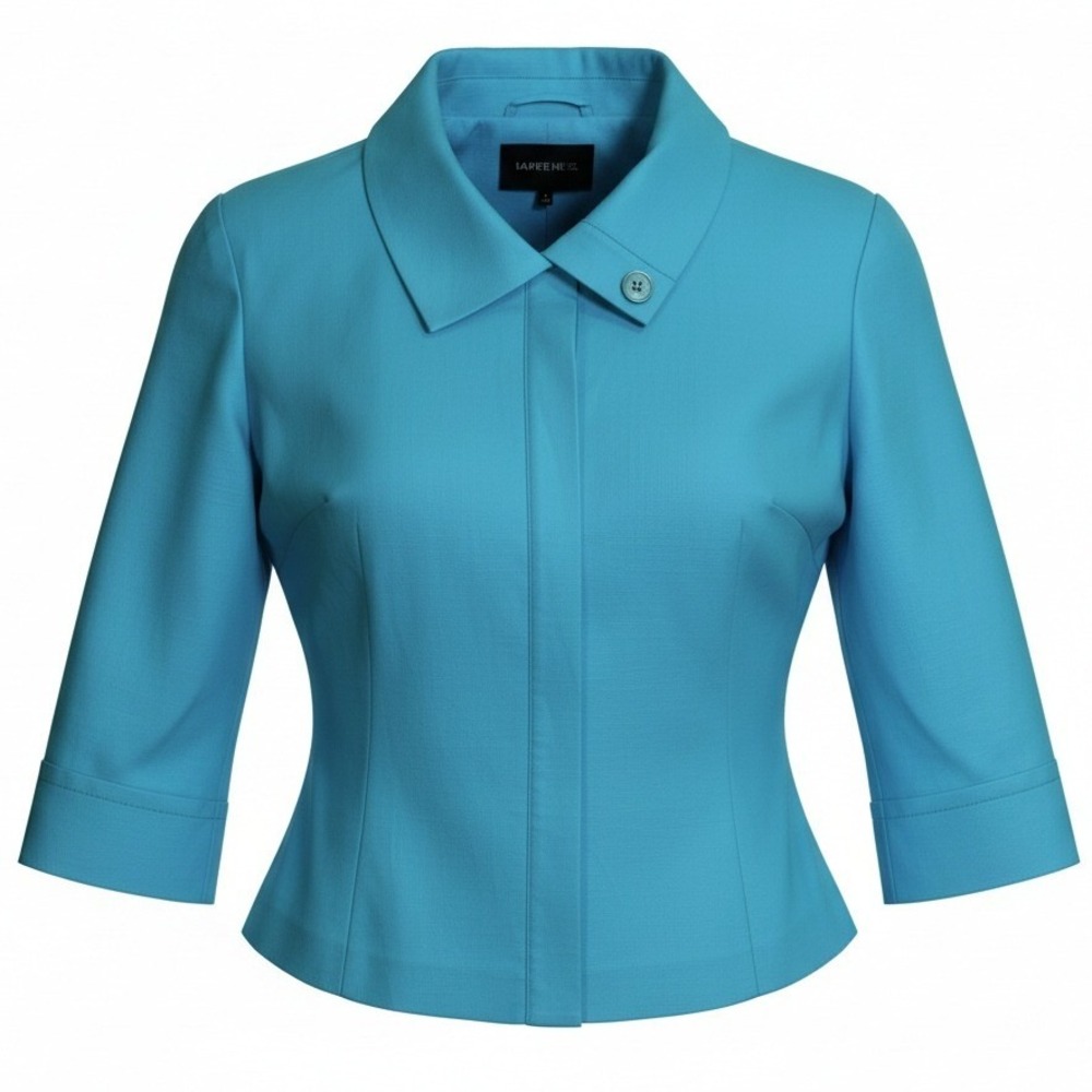 Lafayette 148 New York‎ Blazer Turquoise Blue Size L Large Wide Arms Snap